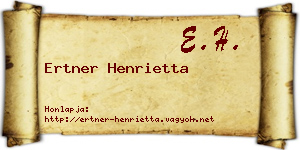 Ertner Henrietta névjegykártya